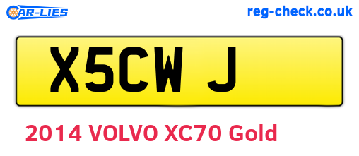 X5CWJ are the vehicle registration plates.
