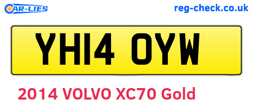 YH14OYW are the vehicle registration plates.