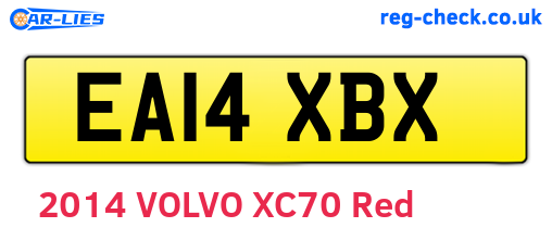 EA14XBX are the vehicle registration plates.