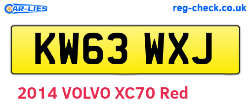 KW63WXJ are the vehicle registration plates.