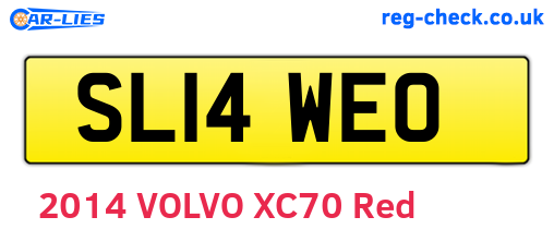 SL14WEO are the vehicle registration plates.