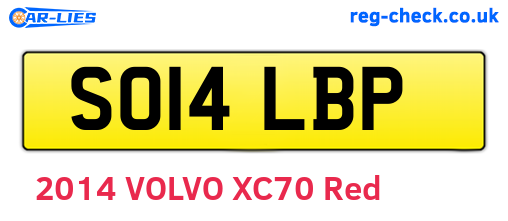 SO14LBP are the vehicle registration plates.