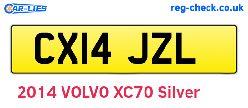 CX14JZL are the vehicle registration plates.