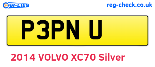 P3PNU are the vehicle registration plates.