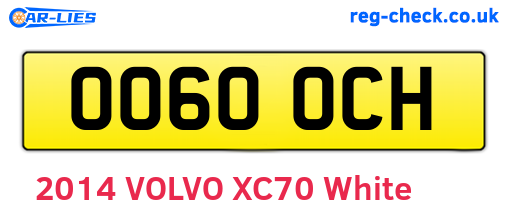 OO60OCH are the vehicle registration plates.