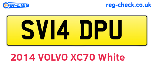 SV14DPU are the vehicle registration plates.