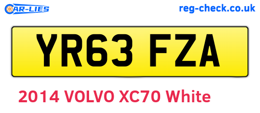 YR63FZA are the vehicle registration plates.