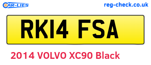 RK14FSA are the vehicle registration plates.