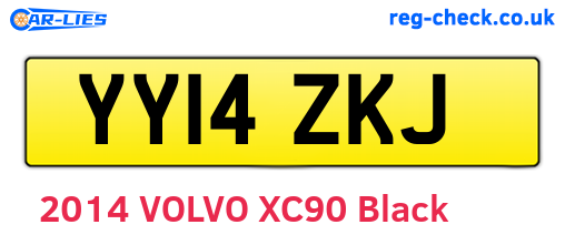 YY14ZKJ are the vehicle registration plates.