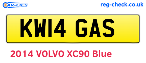 KW14GAS are the vehicle registration plates.
