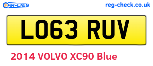 LO63RUV are the vehicle registration plates.