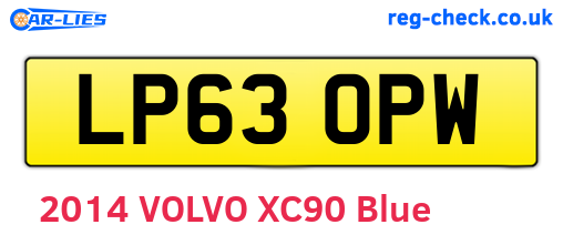 LP63OPW are the vehicle registration plates.