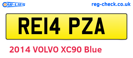 RE14PZA are the vehicle registration plates.
