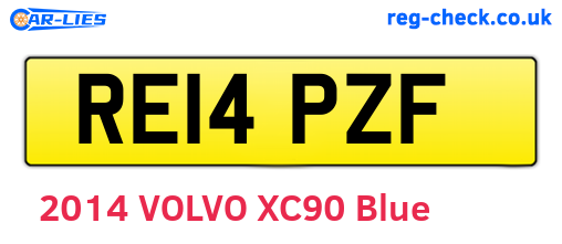 RE14PZF are the vehicle registration plates.