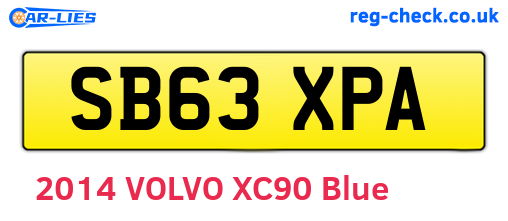 SB63XPA are the vehicle registration plates.