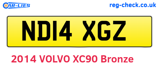 ND14XGZ are the vehicle registration plates.