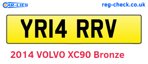 YR14RRV are the vehicle registration plates.