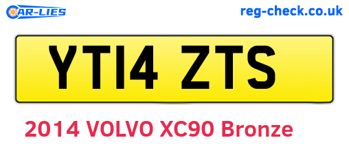 YT14ZTS are the vehicle registration plates.