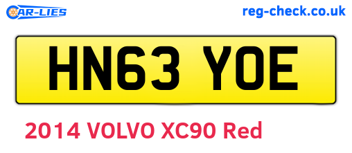 HN63YOE are the vehicle registration plates.