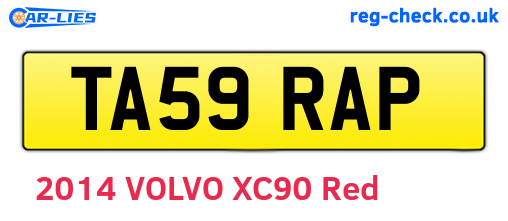 TA59RAP are the vehicle registration plates.