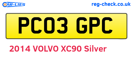 PC03GPC are the vehicle registration plates.