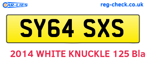 SY64SXS are the vehicle registration plates.