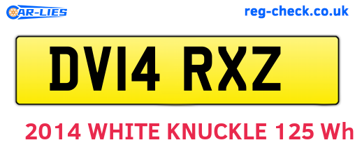 DV14RXZ are the vehicle registration plates.