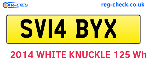 SV14BYX are the vehicle registration plates.