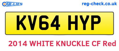 KV64HYP are the vehicle registration plates.