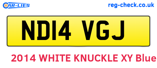 ND14VGJ are the vehicle registration plates.