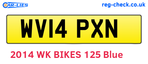 WV14PXN are the vehicle registration plates.