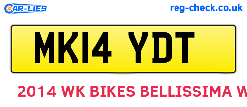 MK14YDT are the vehicle registration plates.