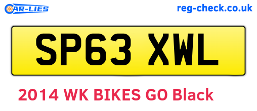 SP63XWL are the vehicle registration plates.