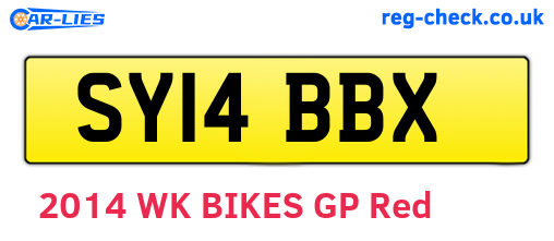 SY14BBX are the vehicle registration plates.