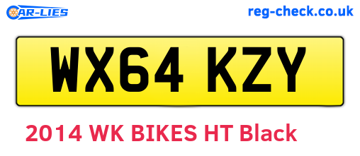 WX64KZY are the vehicle registration plates.