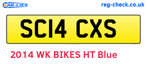 SC14CXS are the vehicle registration plates.
