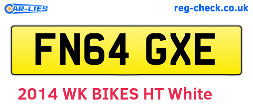 FN64GXE are the vehicle registration plates.