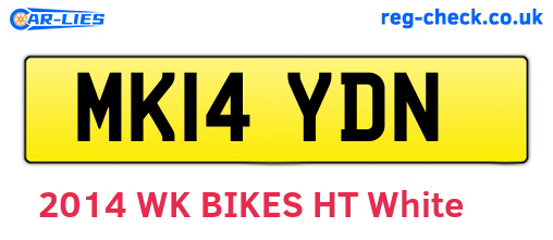 MK14YDN are the vehicle registration plates.
