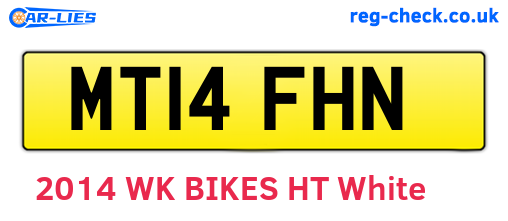 MT14FHN are the vehicle registration plates.