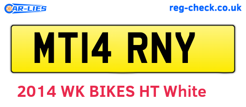 MT14RNY are the vehicle registration plates.