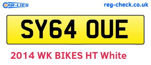 SY64OUE are the vehicle registration plates.