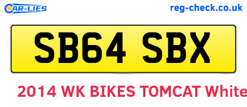 SB64SBX are the vehicle registration plates.