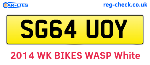 SG64UOY are the vehicle registration plates.