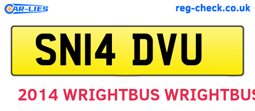 SN14DVU are the vehicle registration plates.