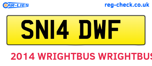 SN14DWF are the vehicle registration plates.