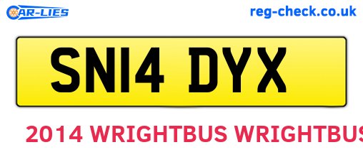 SN14DYX are the vehicle registration plates.