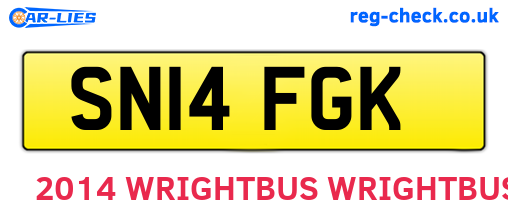 SN14FGK are the vehicle registration plates.