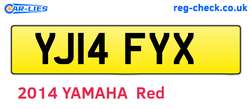 YJ14FYX are the vehicle registration plates.