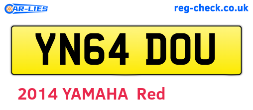 YN64DOU are the vehicle registration plates.