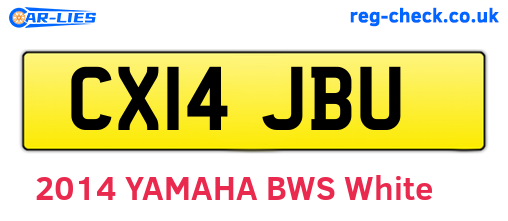 CX14JBU are the vehicle registration plates.